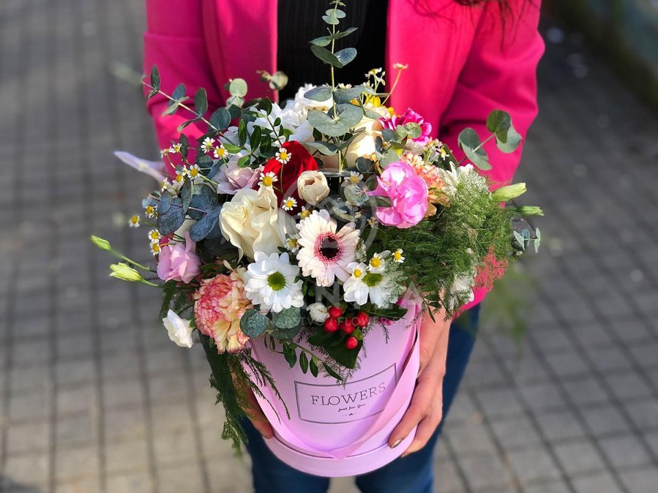 Ružový kvetinový box